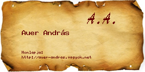 Auer András névjegykártya